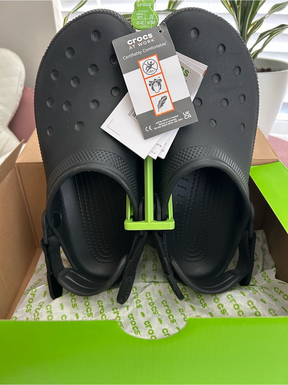 CROCS Black Work Clogs with Adjustable Heel Strap